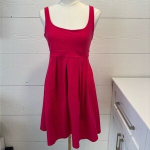 Susana Monaco Hot Pink Fit & Flare Mini Dress Sleeveless Scoop Neck M